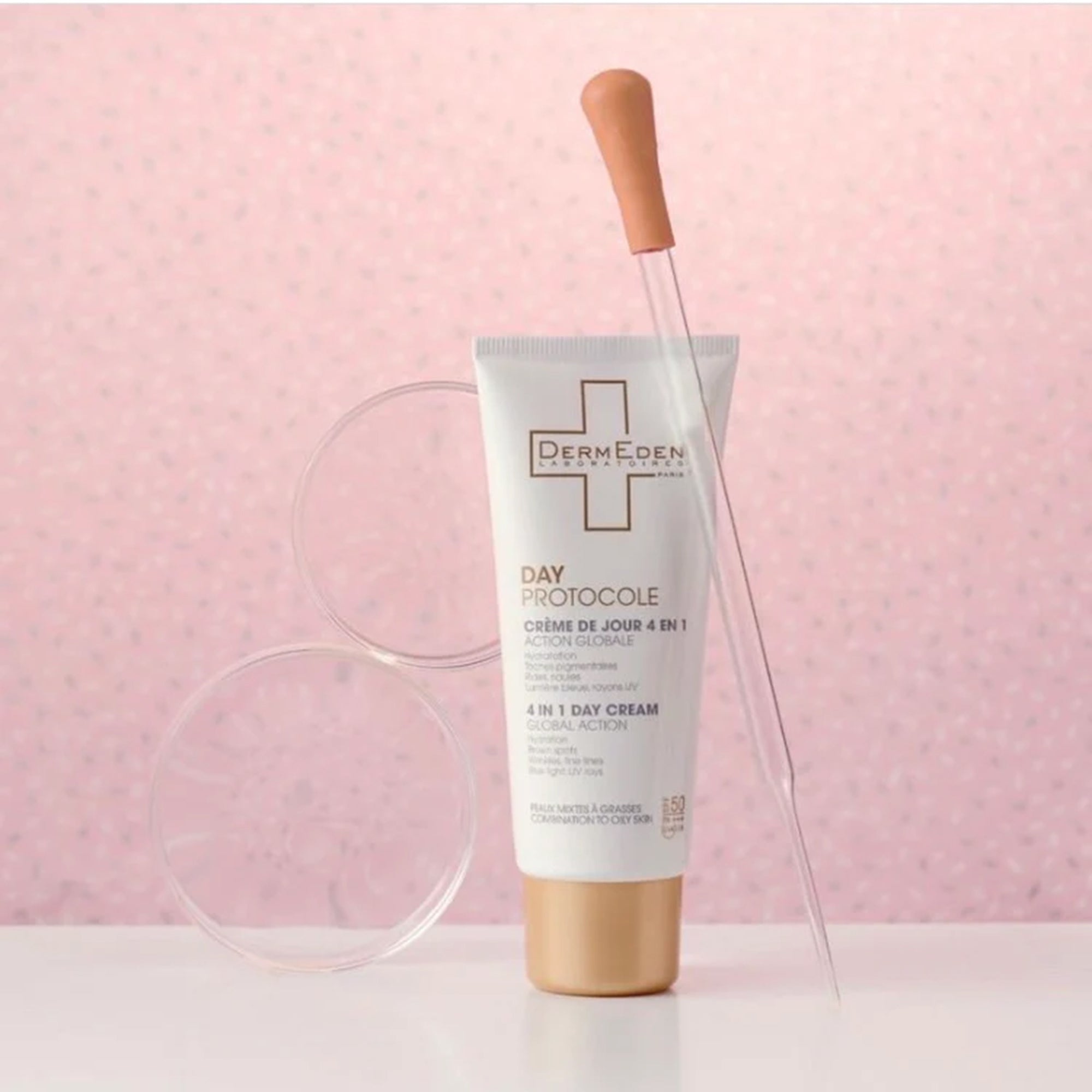 Day Protocole 4 In 1 Day Cream Global Action SPF50 For Oily Skin