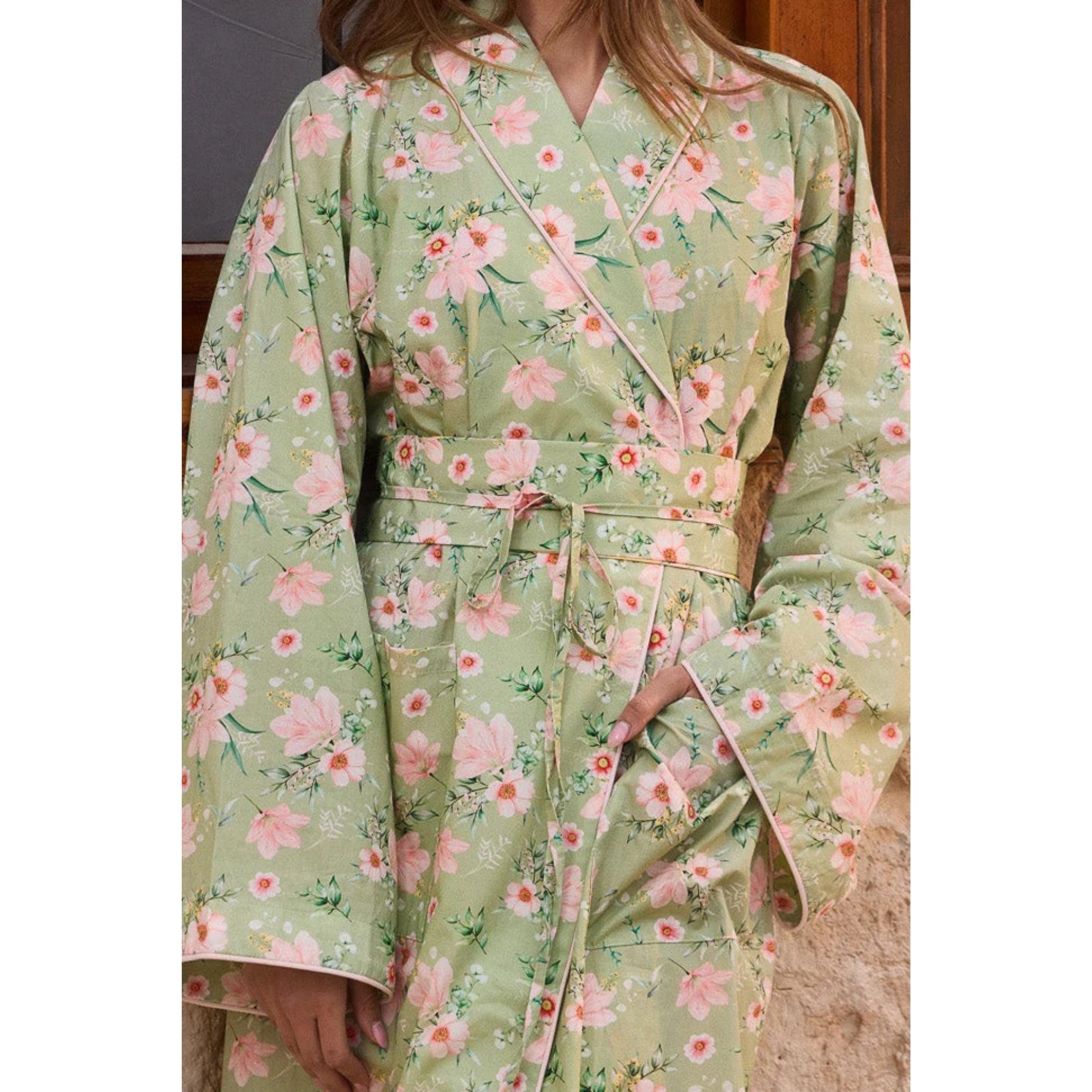 Green Floral Maxi Robe