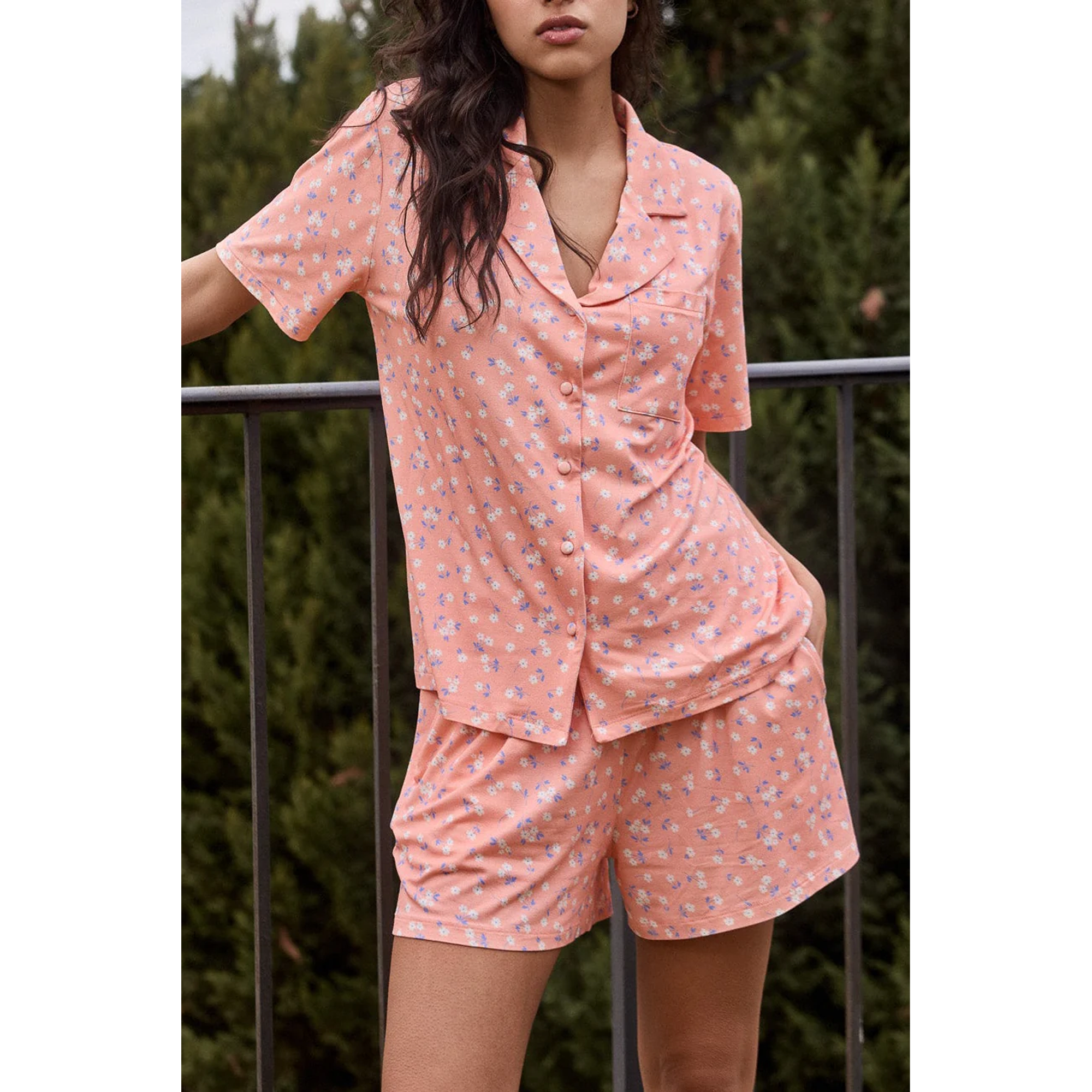 Peachy Stretch Shorts Set