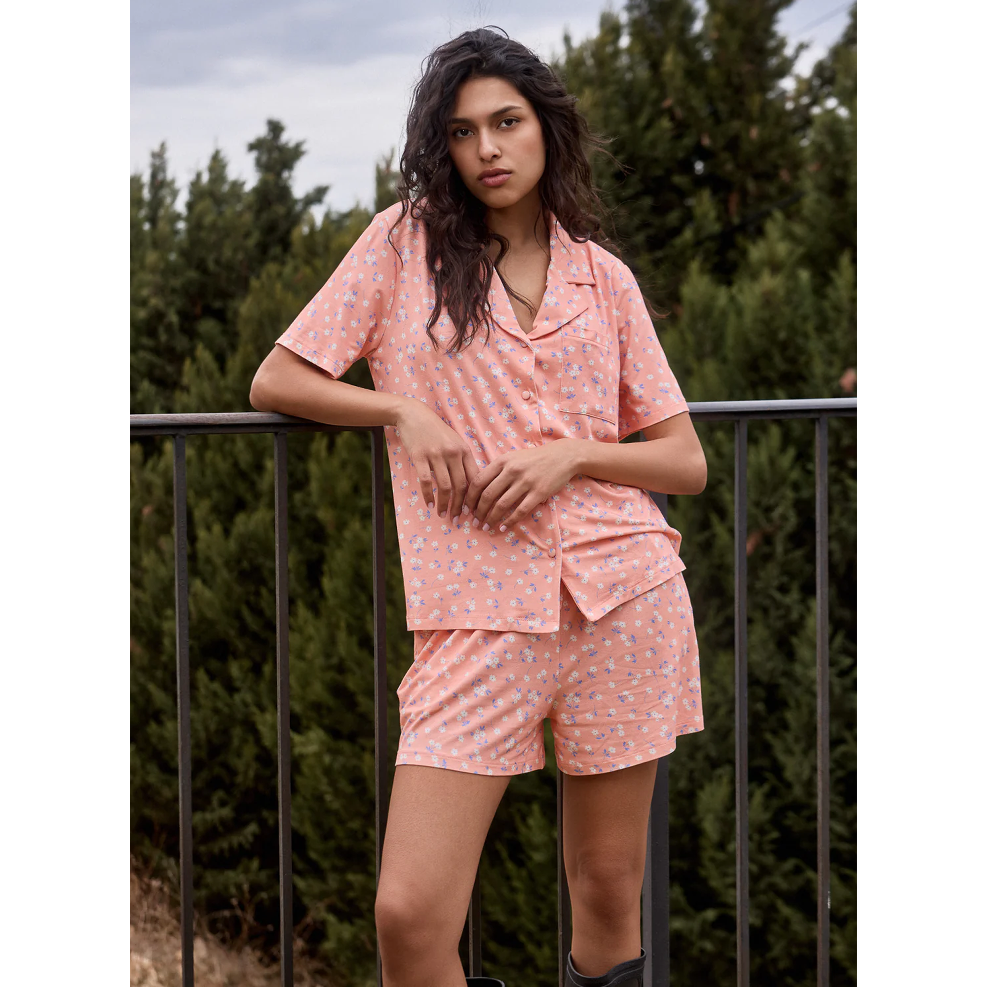 Peachy Stretch Shorts Set