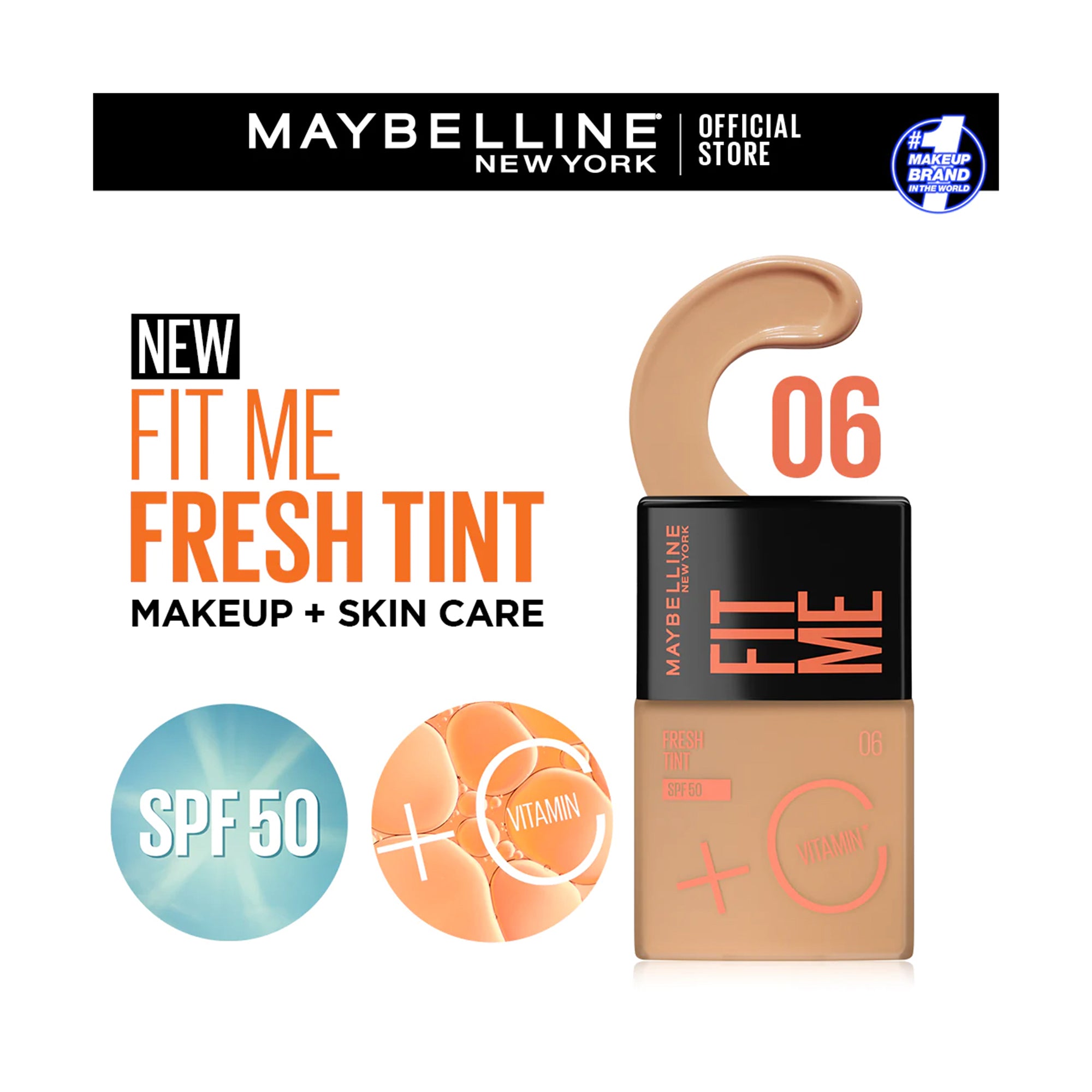 كريم أساس فيت مي!® فريش تنت مع SPF50 + فيتامين سي