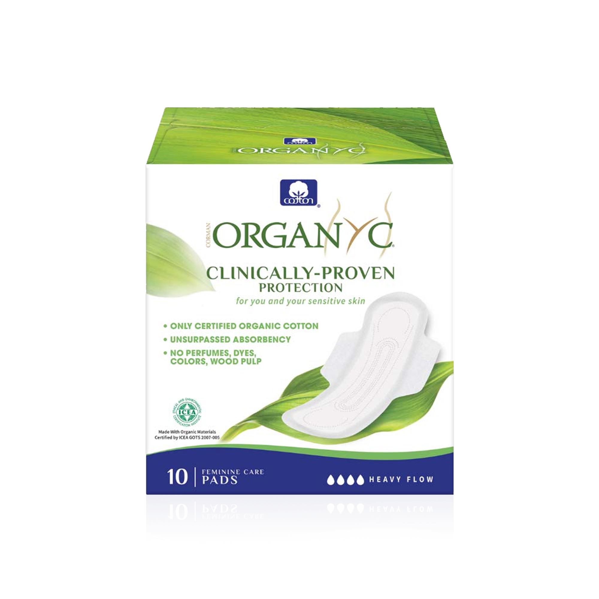 Heavy Flow Night Feminine Pads - 100% Organic Cotton