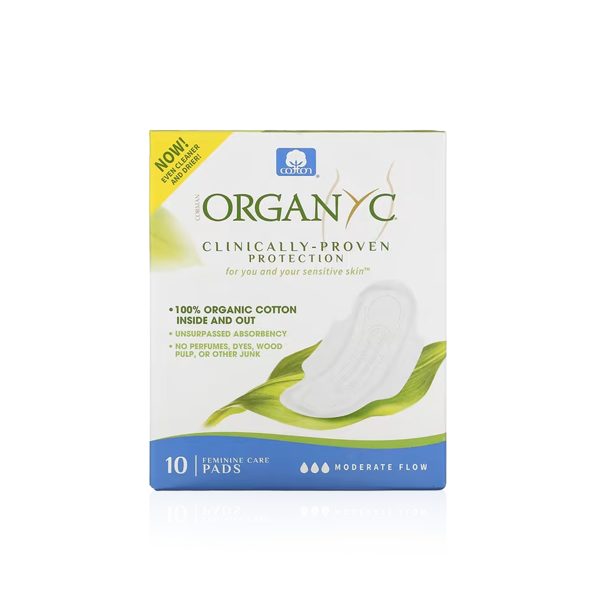 Moderate Flow Feminine Pads - 100% Organic Cotton