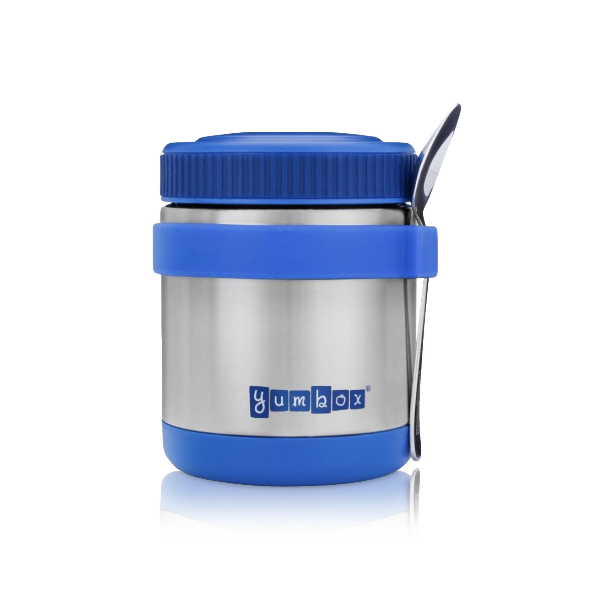 Blue Zuppa Food Jar with Spoon and Band