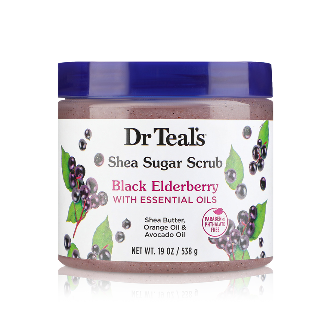 Shea Sugar Body Scrub, Black Elderberry with Essential Oils