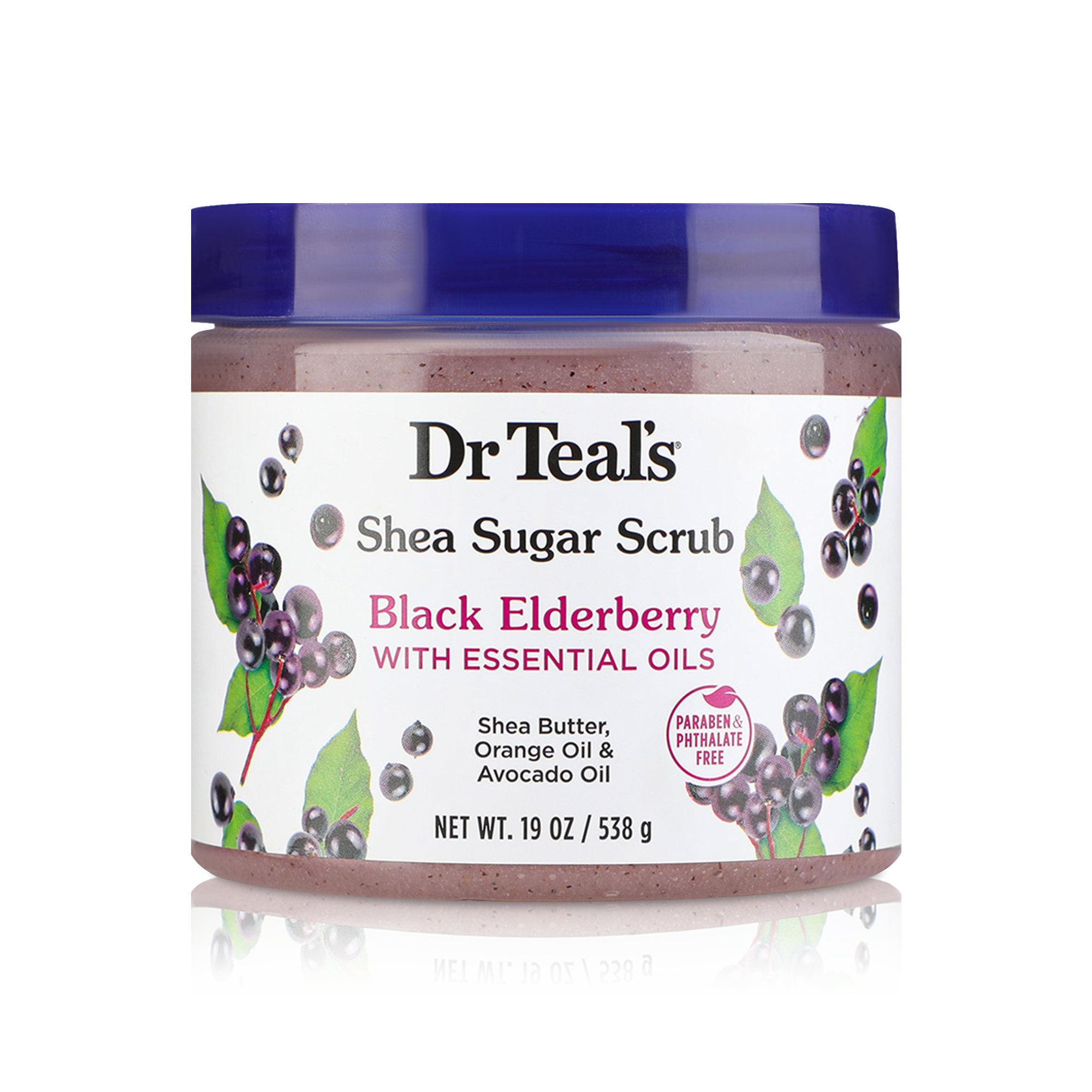Shea Sugar Body Scrub, Black Elderberry with Essential Oils