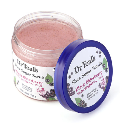 Shea Sugar Body Scrub, Black Elderberry with Essential Oils