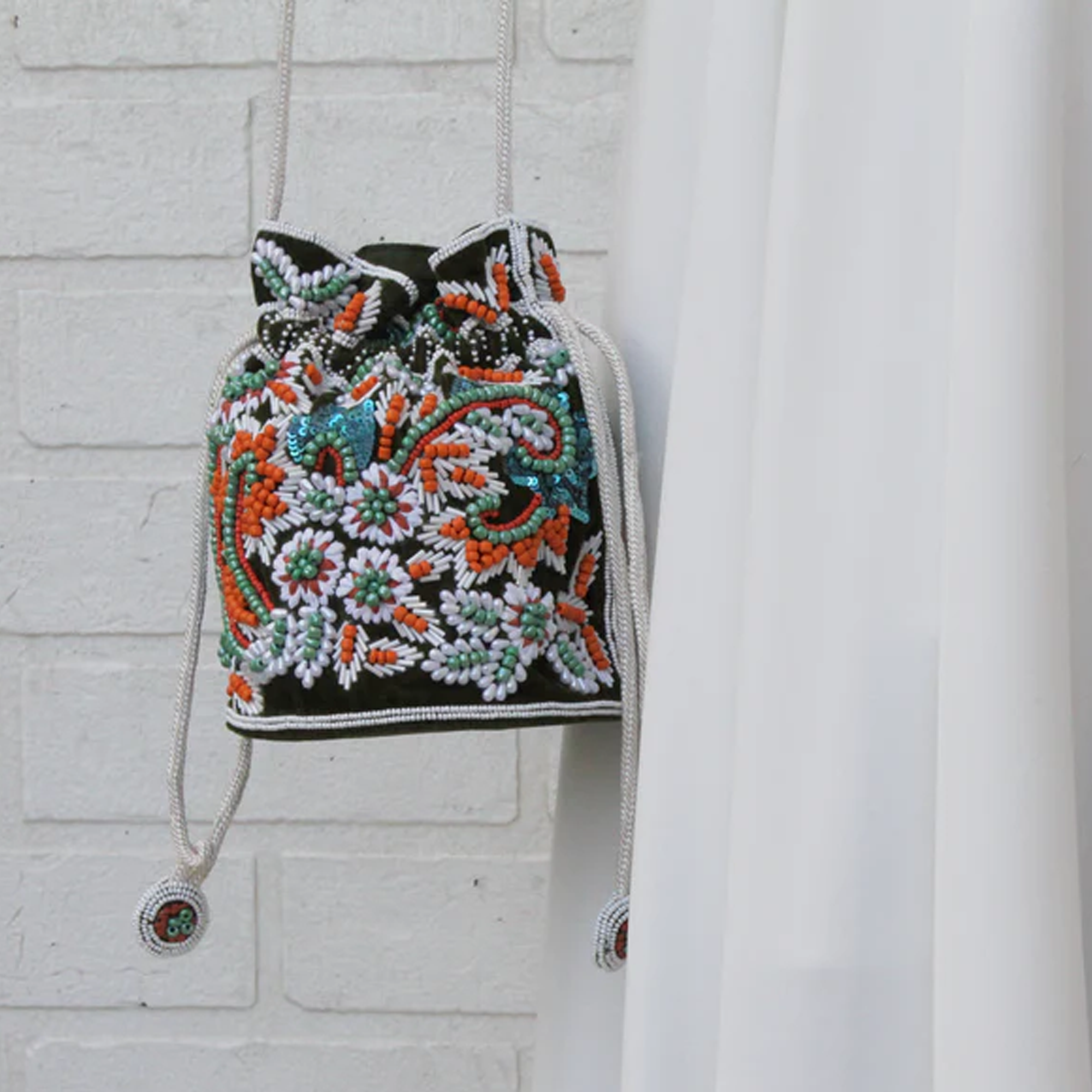 Green Velvet Bucket bag