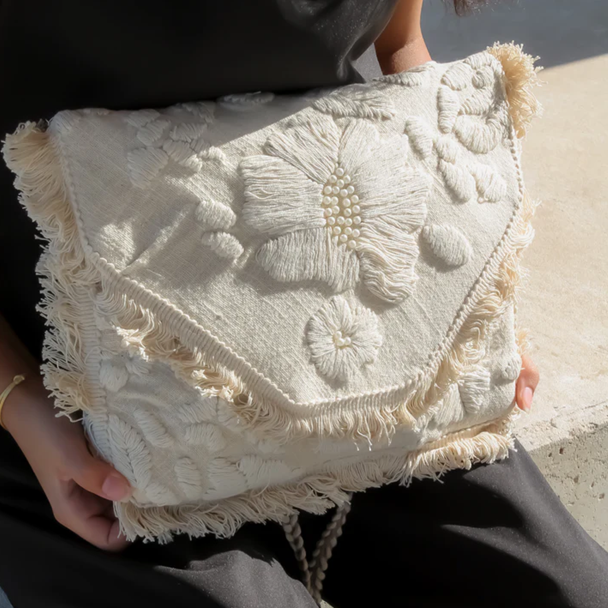 Ivory Bloom Clutch