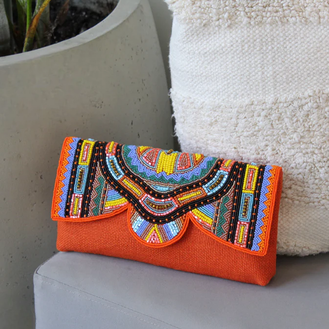 Orange Clutch bag