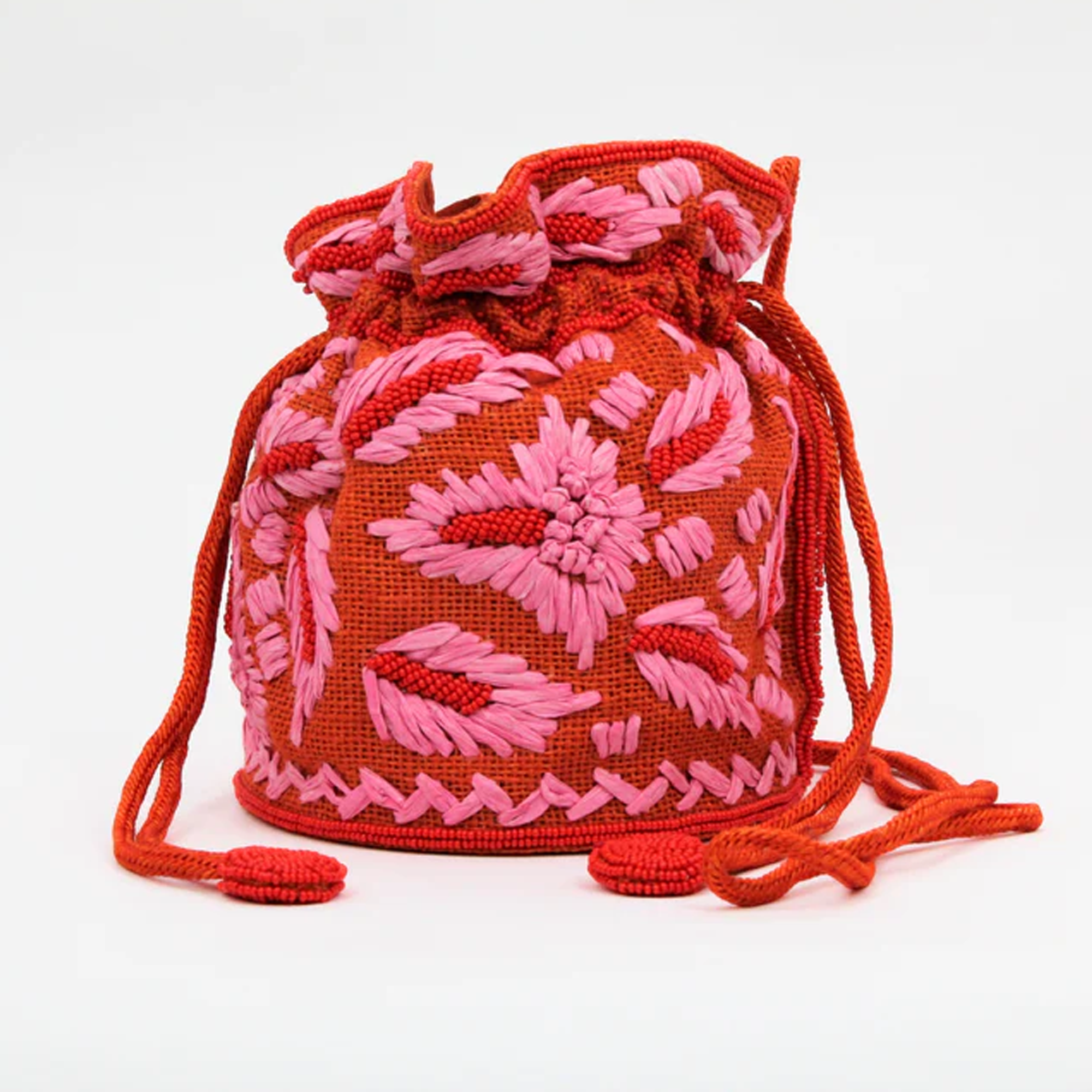 Red pink Bucket bag