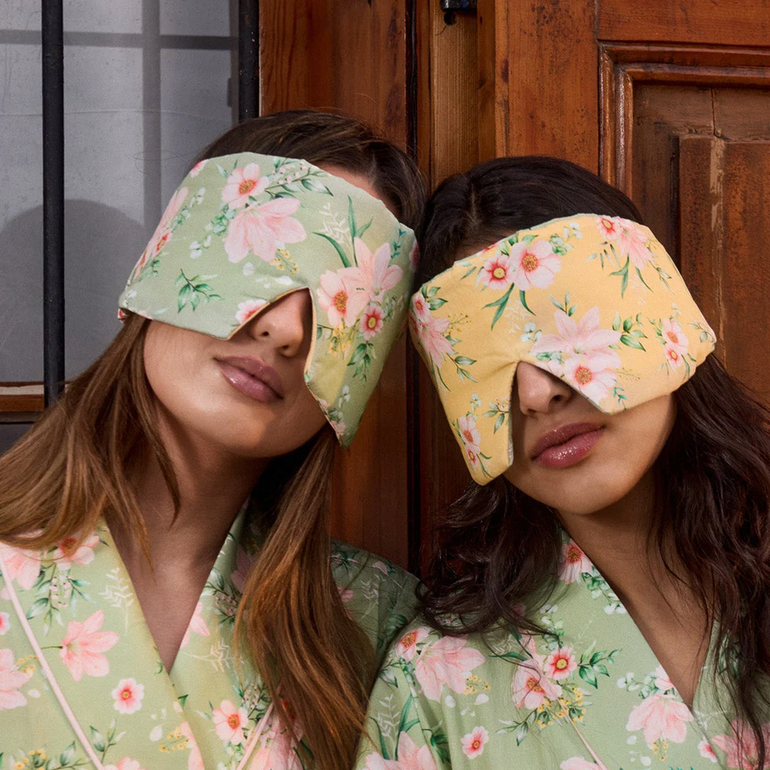 Green Floral Eye Mask