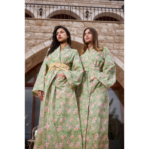 Green Floral Maxi Robe