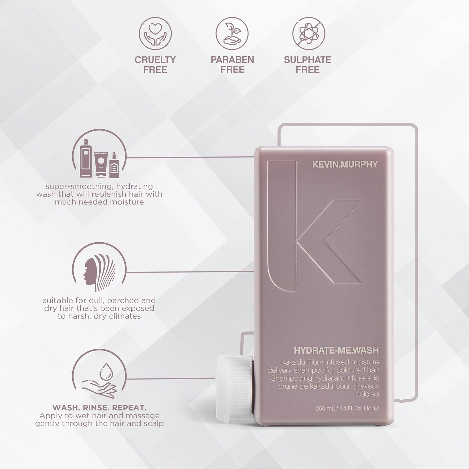 Hydrate-Me.Wash Kakadu Plum Infused Moisture Delivery Shampoo For Coloured Hair