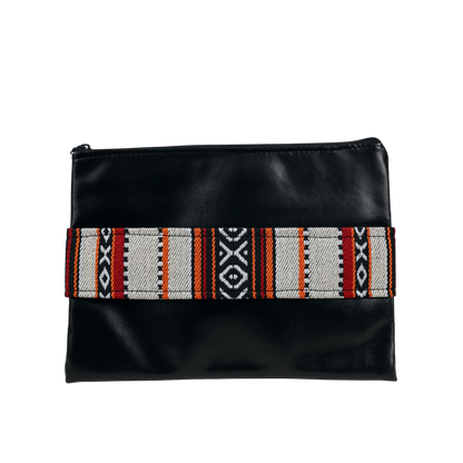 Sadu Beige Leather Clutch with handle