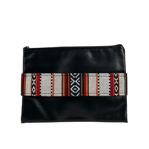 Sadu Beige Leather Clutch with handle