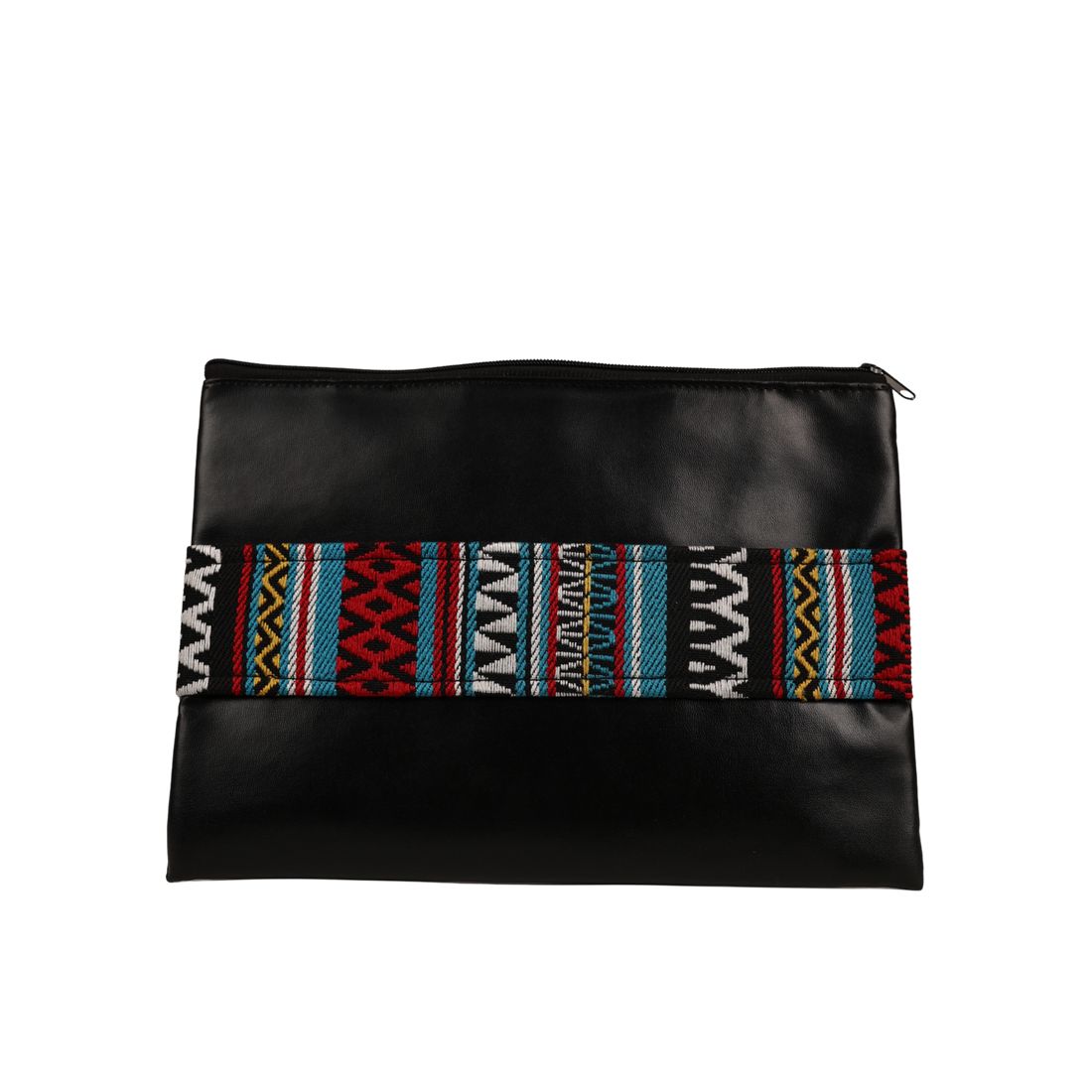 Sadu Blue Leather Clutch with handle