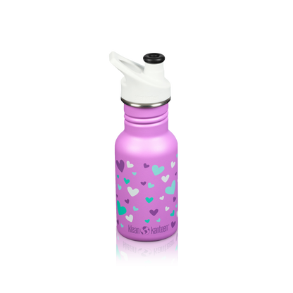 Kid Classic Narrow Neck Flask (w/ Sport Cap) - Orchid Hearts