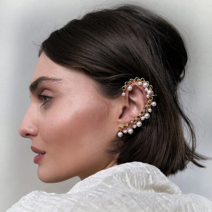 Vintage Pearl Dangle Ear Cuff