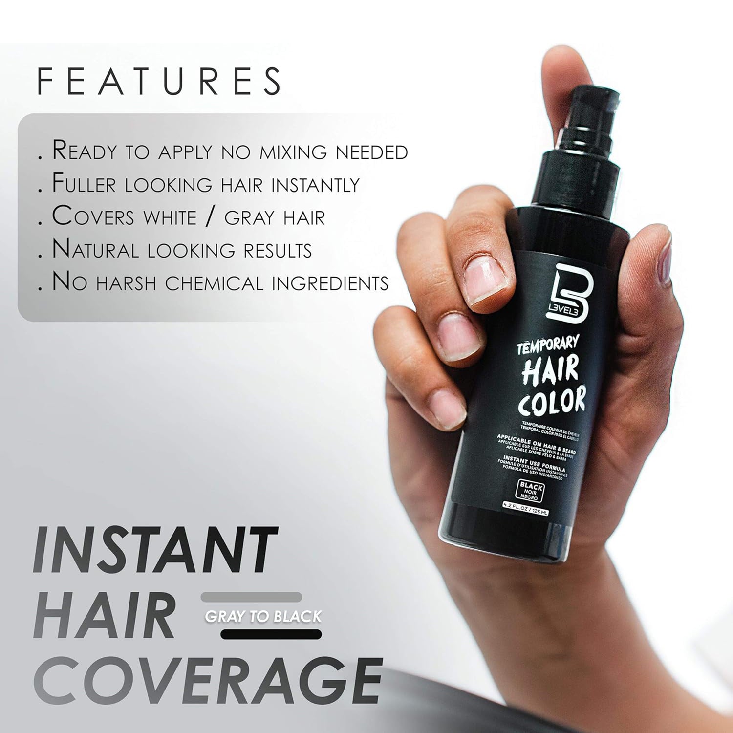 Temporary Beard Dye - Black 100ml