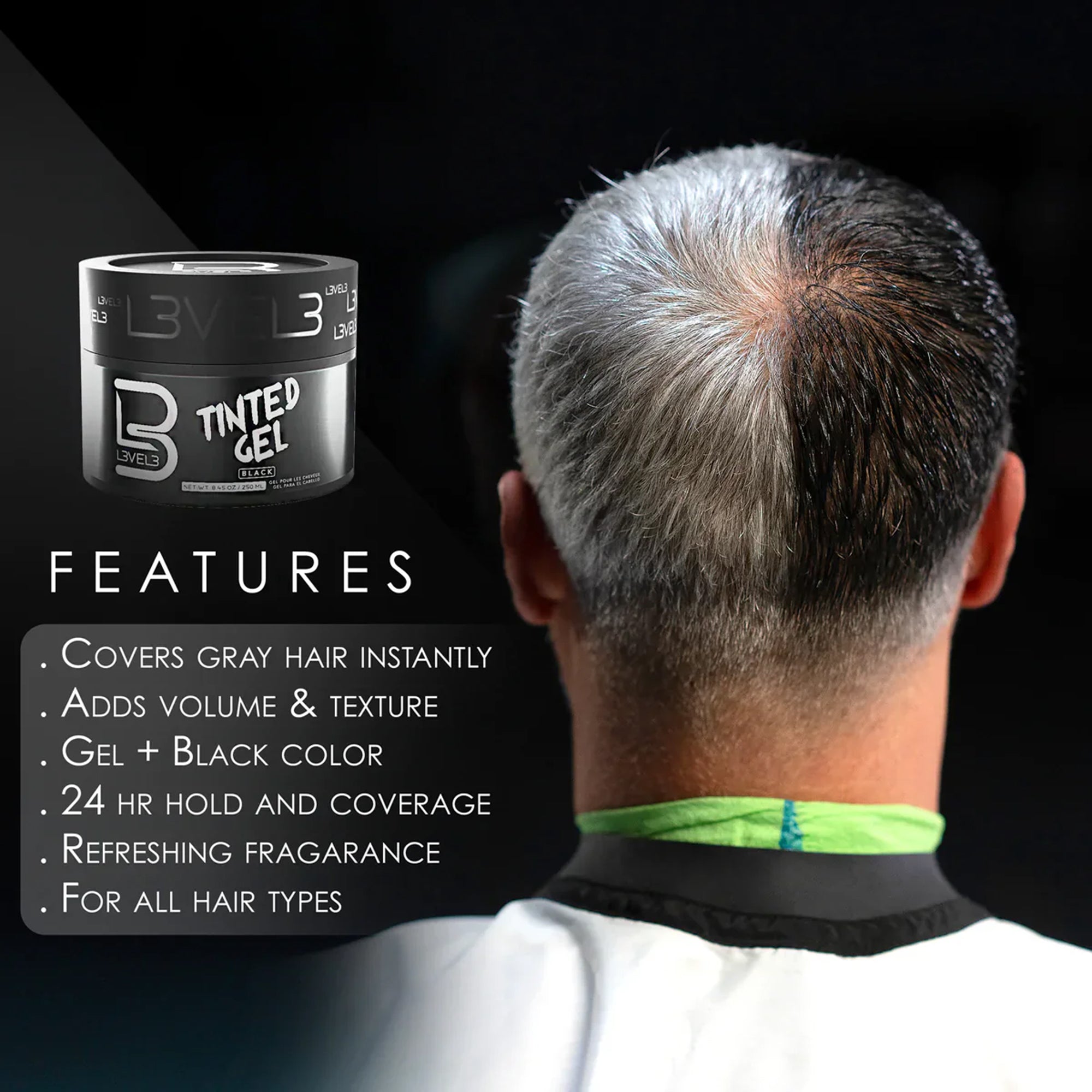 Tinted Hair Gel - Black 250ml