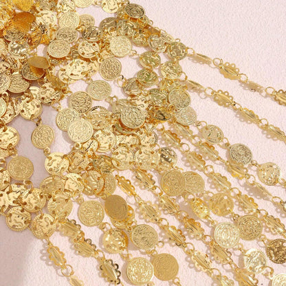 Minimalist Metal Coin Tassel Headpiece