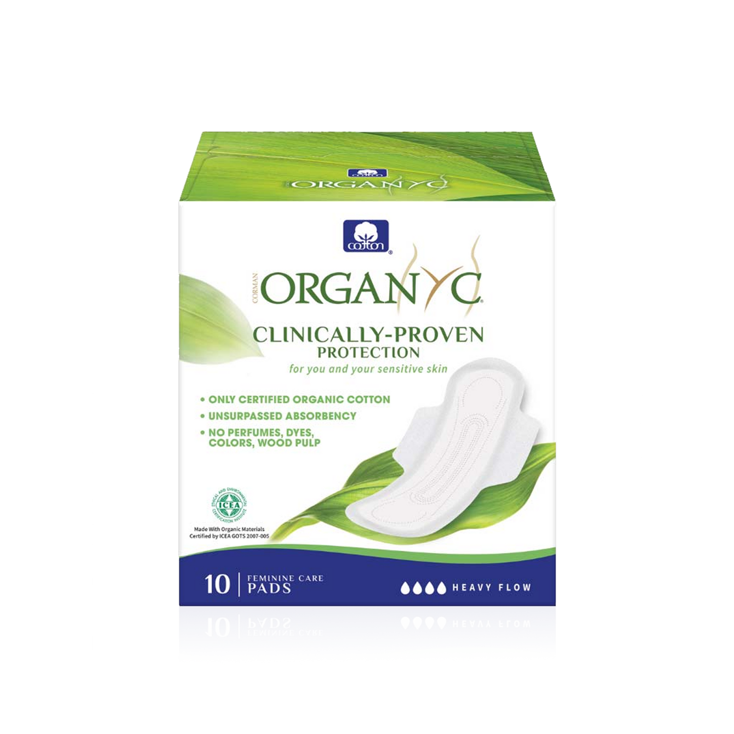 Heavy Flow Night Feminine Pads - 100% Organic Cotton