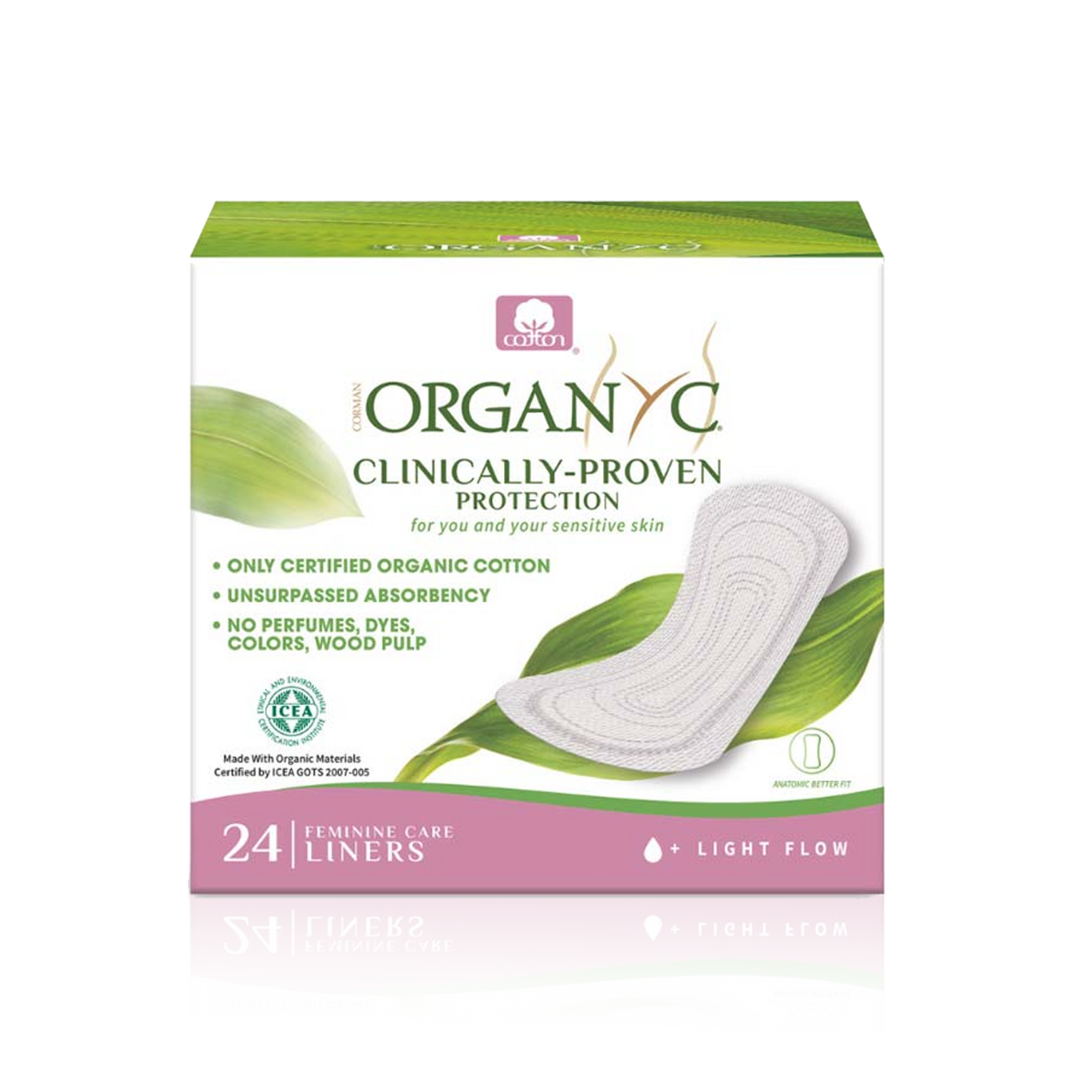 Light Flow Folded Panty Liners - 100% Organic Cotton