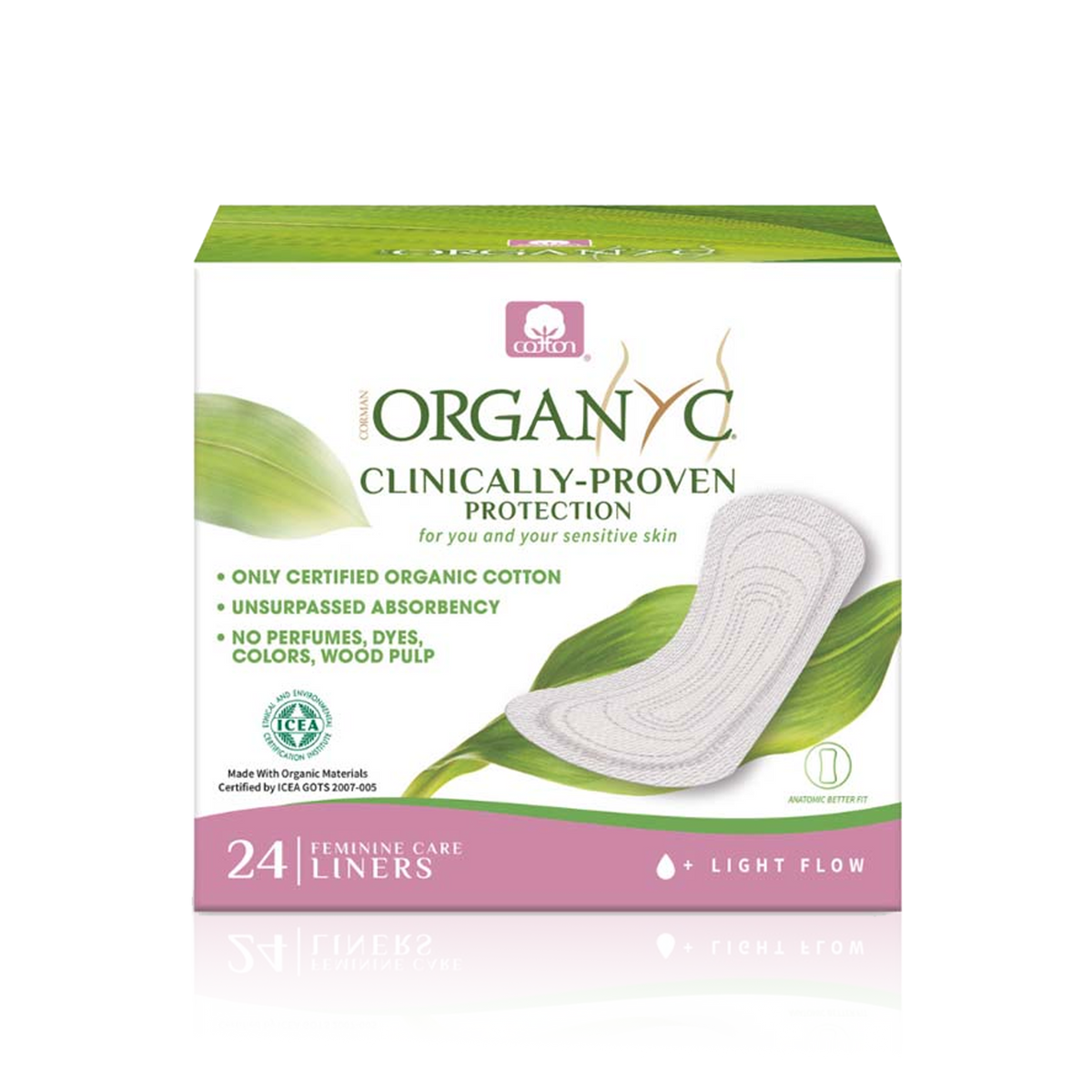Light Flow Folded Panty Liners - 100% Organic Cotton