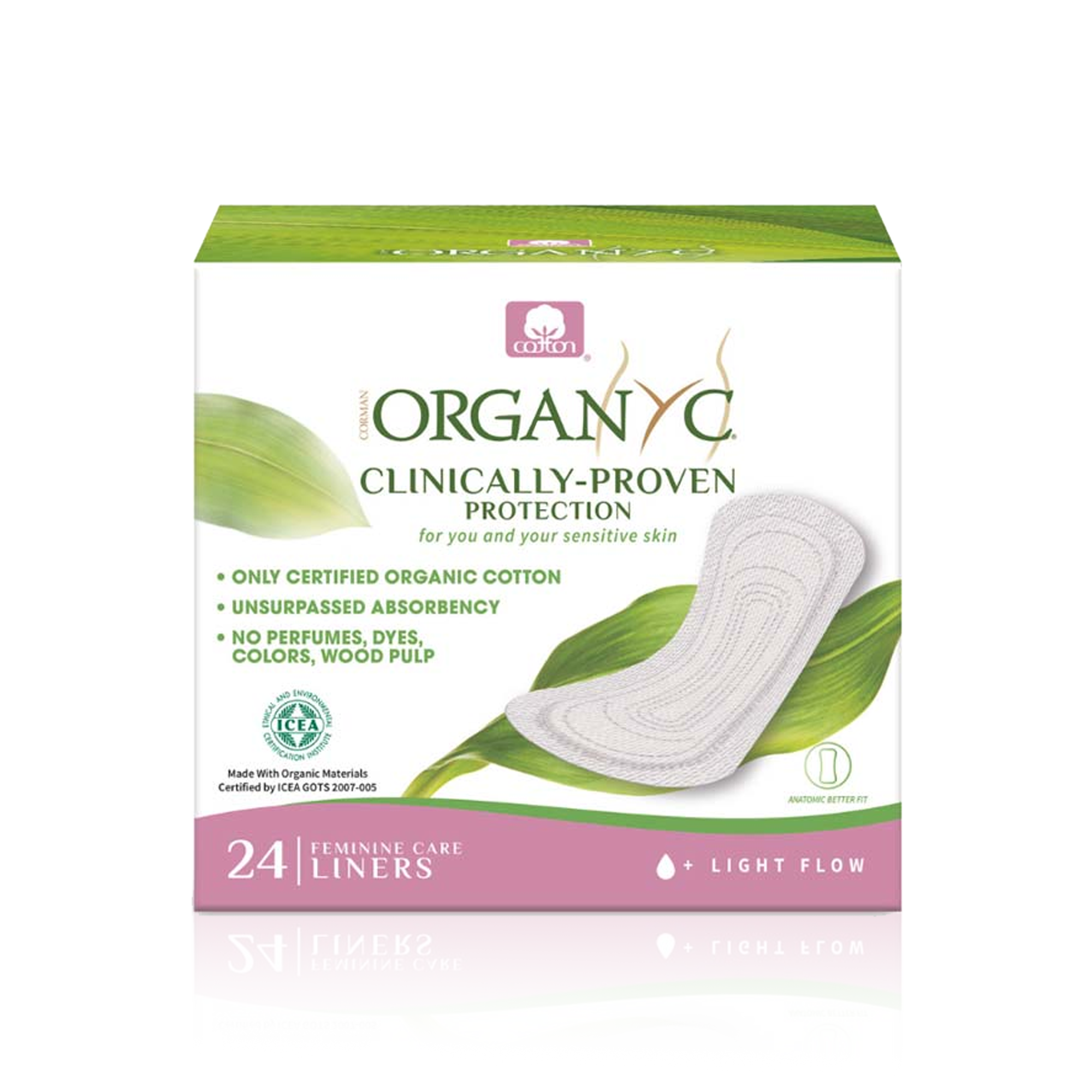Light Flow Folded Panty Liners - 100% Organic Cotton