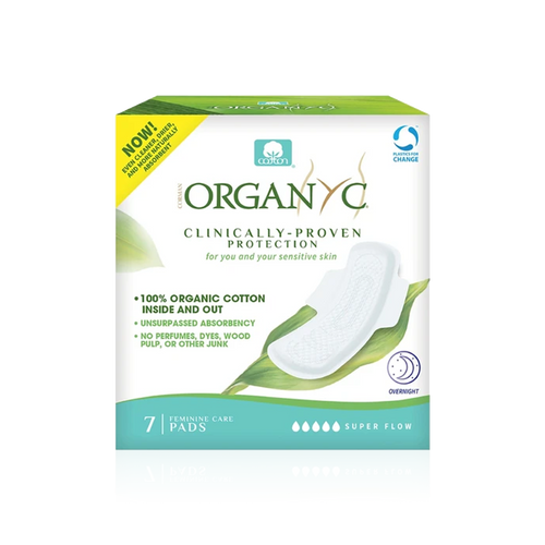 Overnight Feminine Pads - 100% Organic Cotton