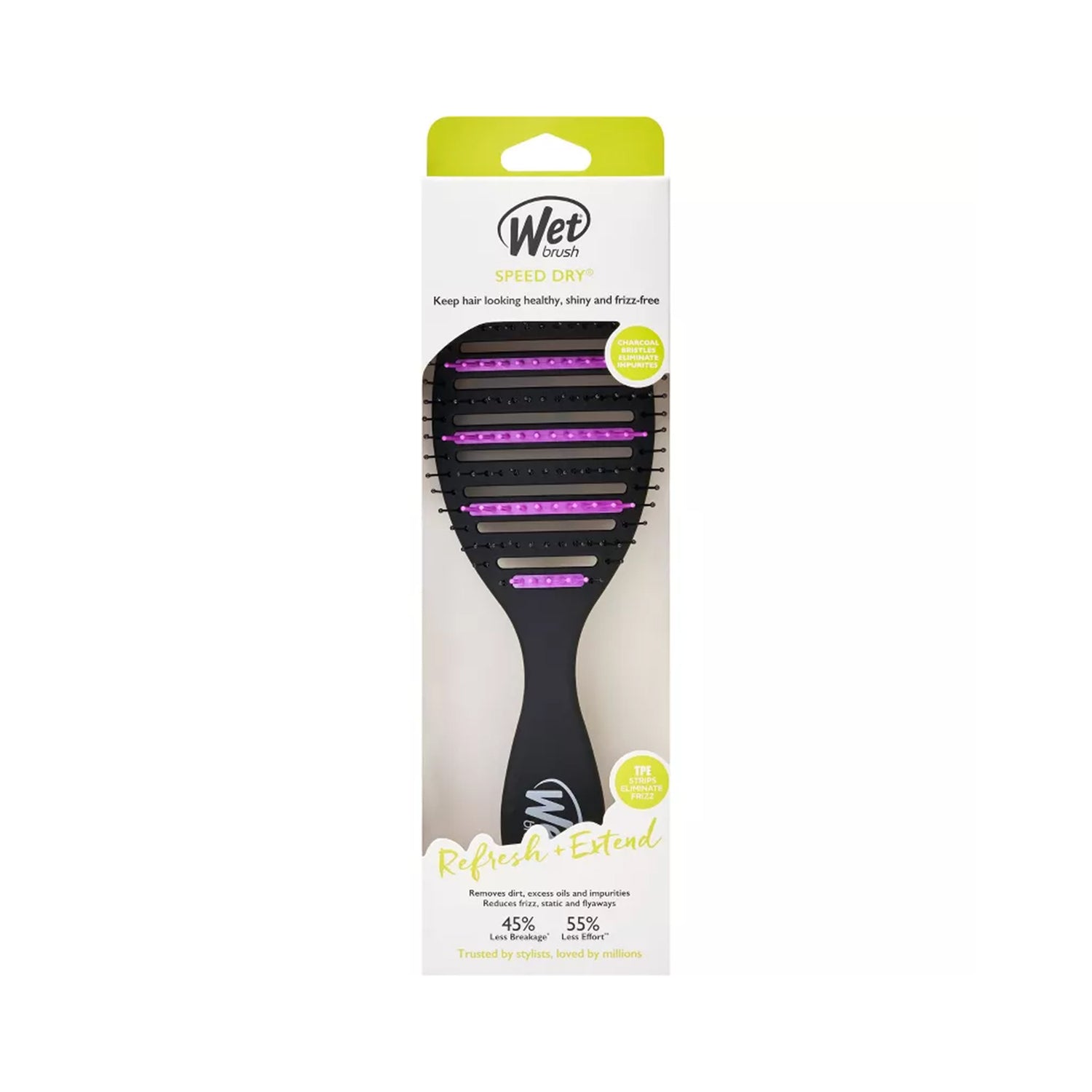 Charcoal Infused Speed Dry Hair Brush - Black &amp; Purple