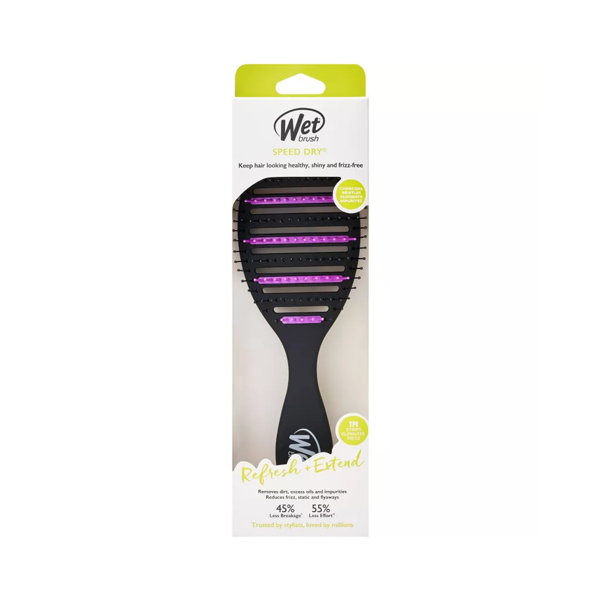 Charcoal Infused Speed Dry Hair Brush - Black &amp; Purple