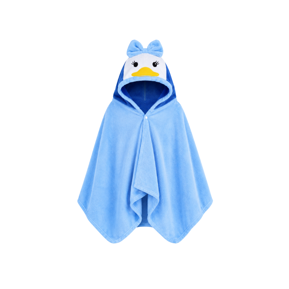 Kids Hooded Microfiber Poncho - Blue