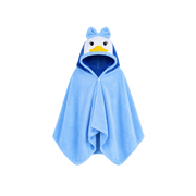 Kids Hooded Microfiber Poncho - Blue