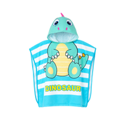 Kids Hooded Microfiber Poncho - Dinosaur