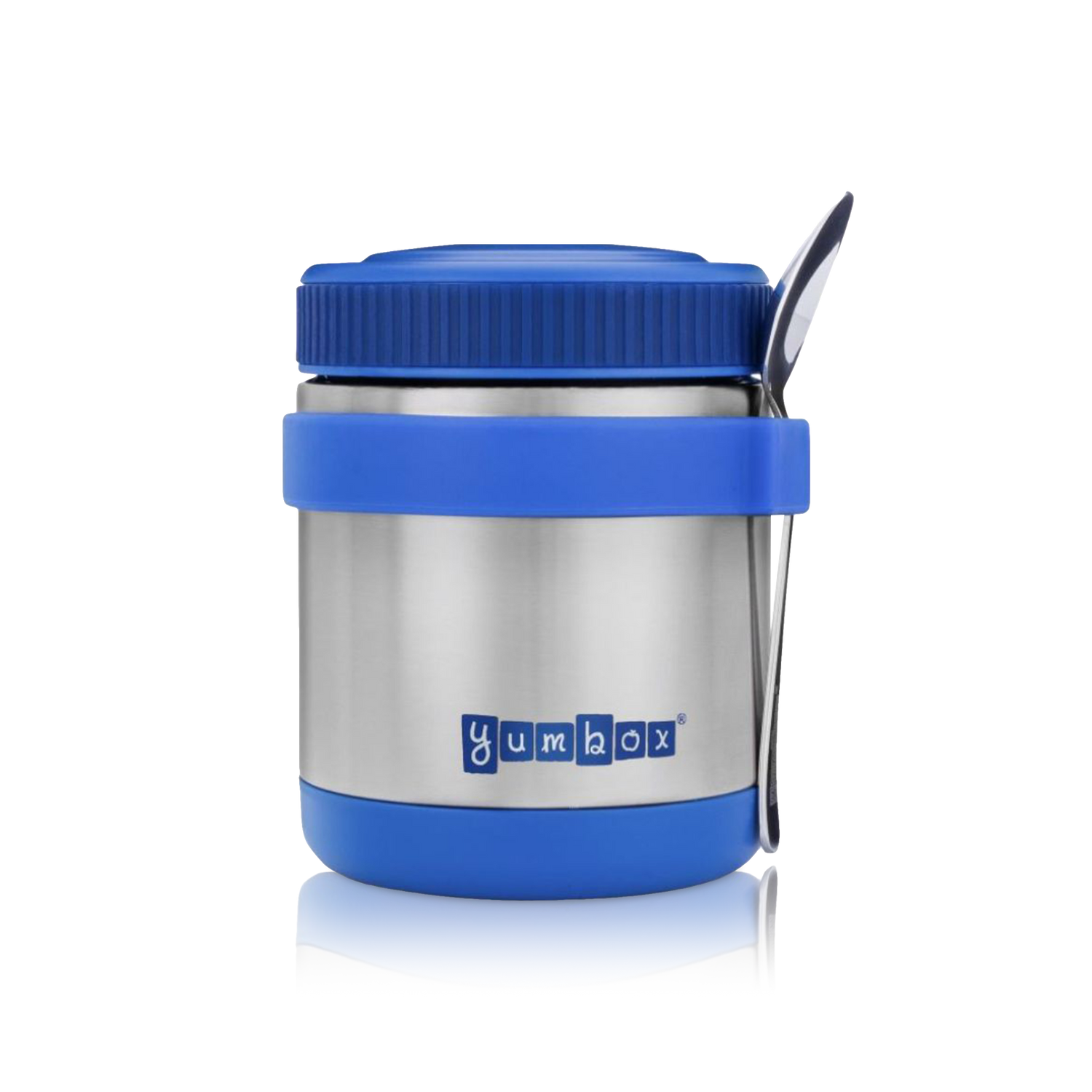 Blue Zuppa Food Jar with Spoon and Band